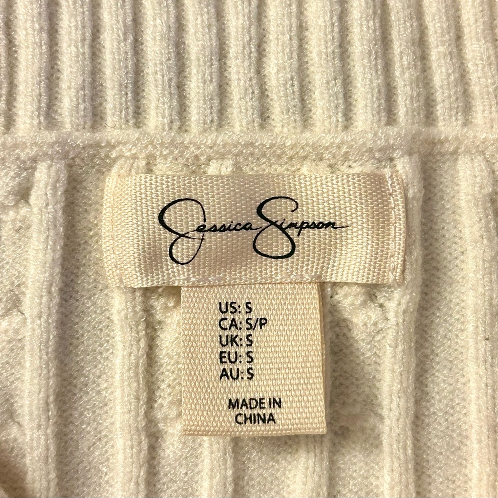*NEW* Jessica Simpson Ivory Cable Knit Sweater - Picture 4 of 5